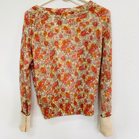 L.O.G.G. by H & M Wool Blend Floral Cardigan Button Up Sweater Size Medium - Picture 6 of 8